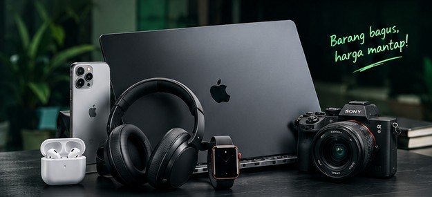Kolase laptop, smartphone, headphone, kamera dan gadget pilihan